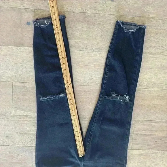 Free people distressed jeans black size 28 - Picture 2 of 7